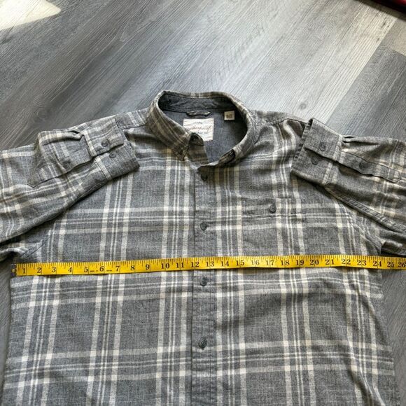 Weatherproof Vintage Plaid Flannel Button Down Shirt Men’s XL Gray - Picture 6 of 7
